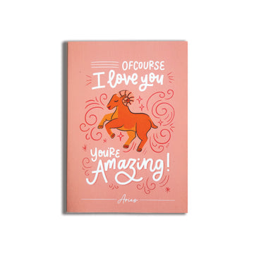 Aries Zodiac Sign Card