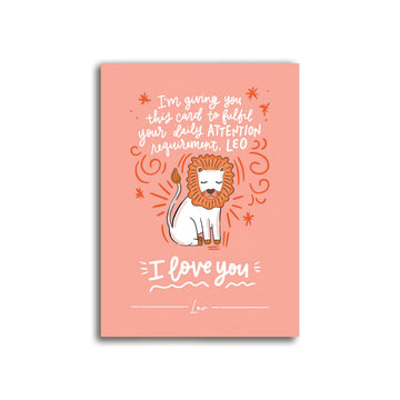 Leo Zodiac Sign Card