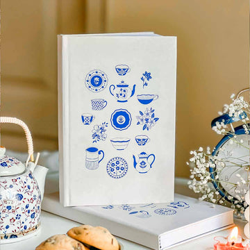 Vintage Tea Cup Dotted Journal